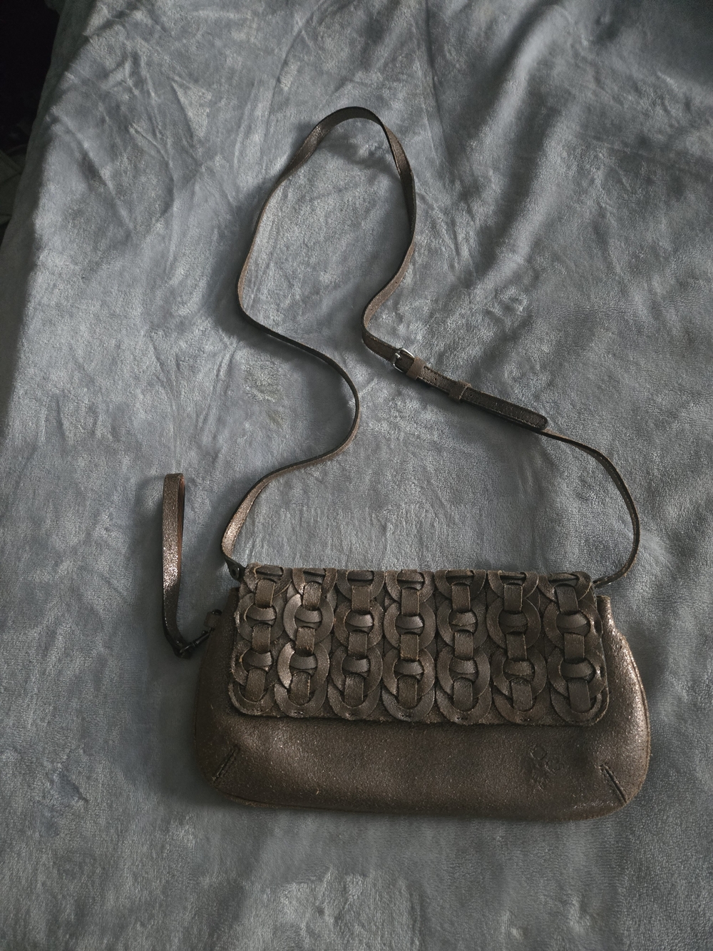 Patricia Nash Metallic Bronze Woven-Front Crossbody